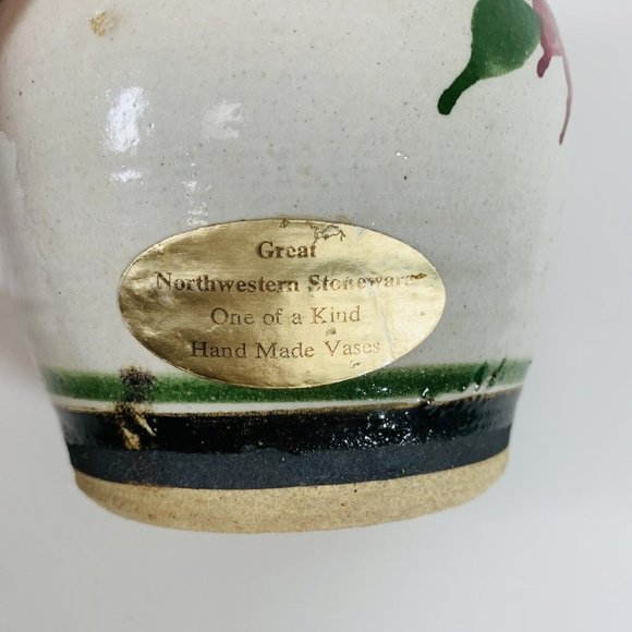 VTG Stoneware Pottery Ginger Jar 7" Vase Farmhouse Decor Handmade Southwestern - Picture 8 of 15